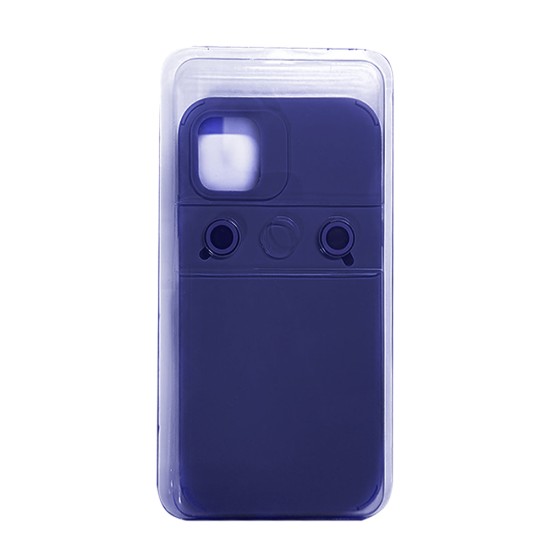 Capa de Silicone com Conjunto de Vidro de Câmera Separado para Apple iPhone 14 Azul